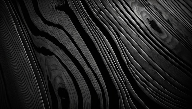 Фоновая текстура черного дерева Темная деревянная поверхность Generative AI