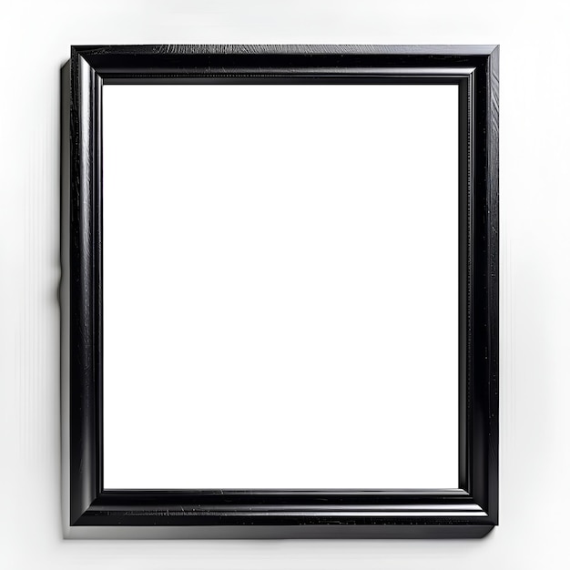 Black Wooden Frame Isolated on Transparent Background