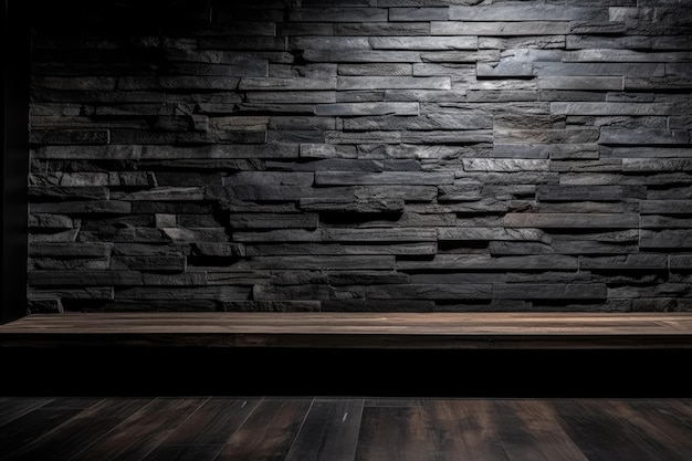 Photo black wooden slate on a wall