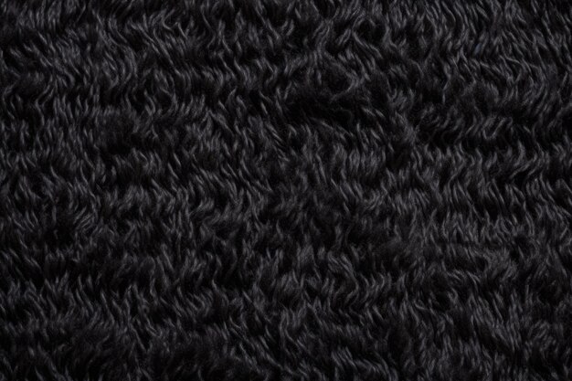 Photo black wool texture up close