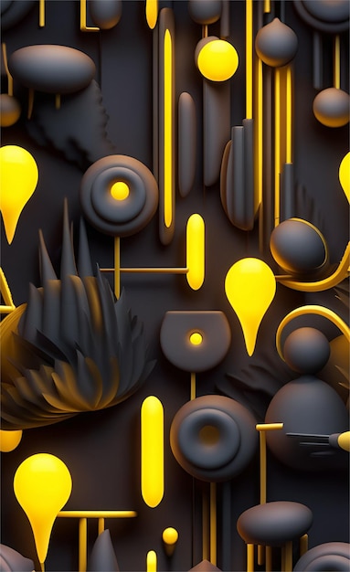 Black And Yellow Abstract Background Concept Design