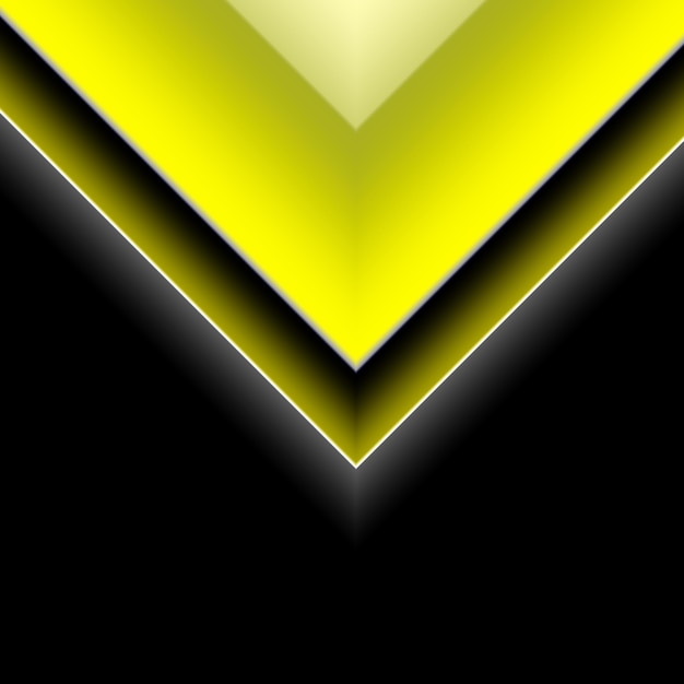 검정색 배경과 중간에 노란색 삼각형이 있는 검정색과 노란색 배경.