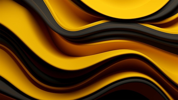 black and yellow background with a wavy pattern generative ai