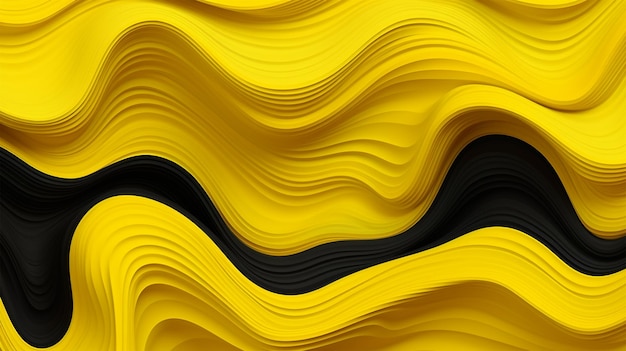 black and yellow background with a wavy pattern generative ai