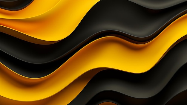 black and yellow background with a wavy pattern generative ai