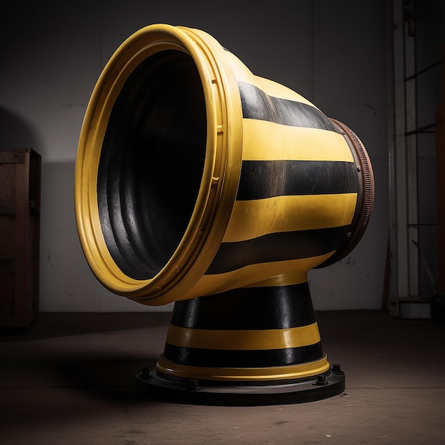 A black and yellow cylinder with a black stripe that says " z " on it.