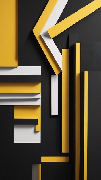 Black and yellow geometric composition paperboard background