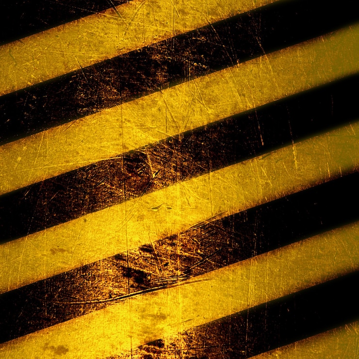 Photo black and yellow lines on a background grunge