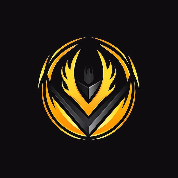 a black and yellow logo with a flame design that says " fire ".