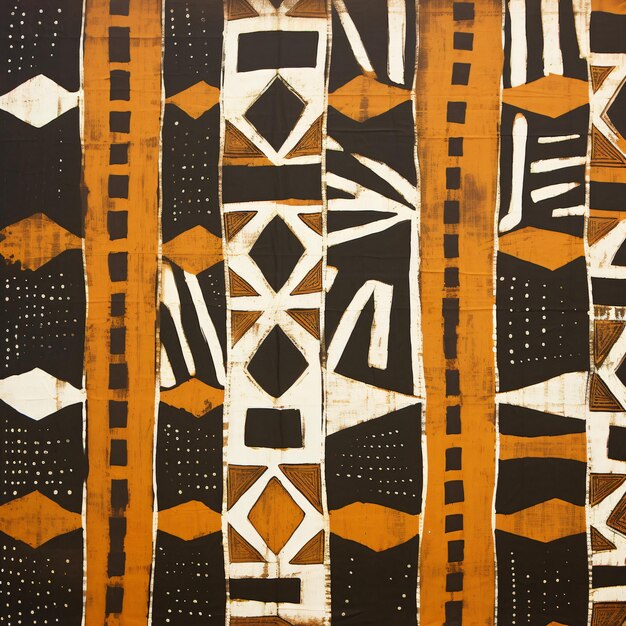 an black and yellow piece of african art