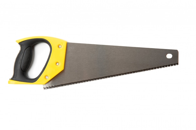 Black and yellow saw isolated