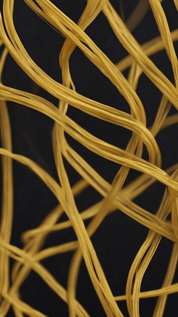 Photo black and yellow spaghetti background