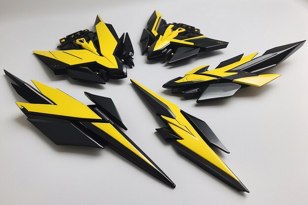 Black and yellow thunderbolt set