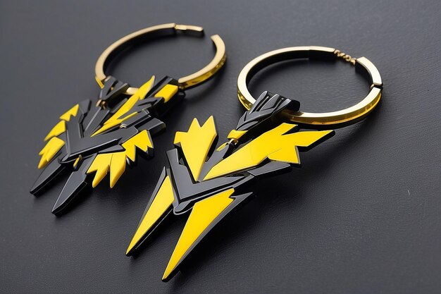 Black and yellow thunderbolt set