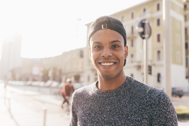 Black young man smiling