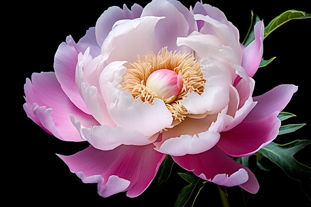 Foto una foto in bianco e nero di un singolo fiore di peonia per un look senza tempo