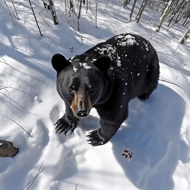 Blackbear in snow realistic