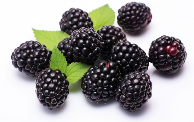 Blackberries Bunch op witte achtergrond