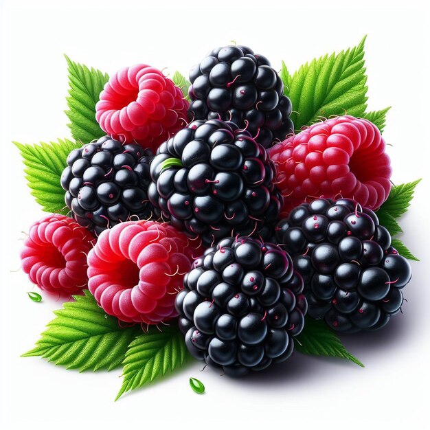 Photo blackberries raspberries