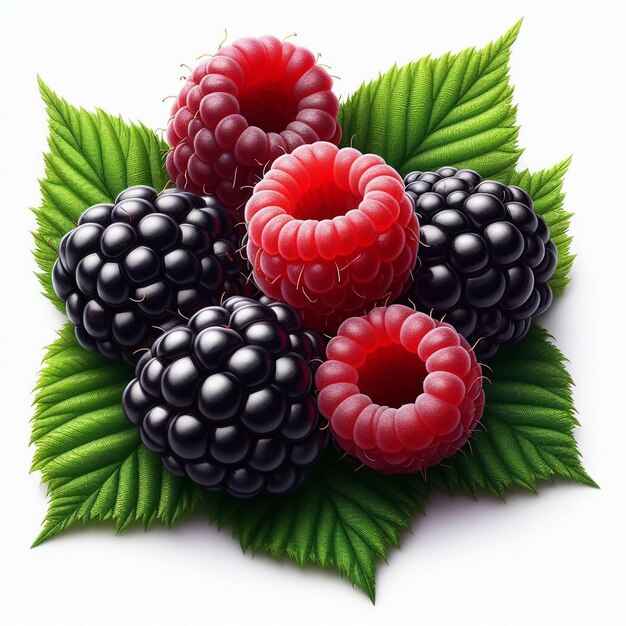 Photo blackberries raspberries