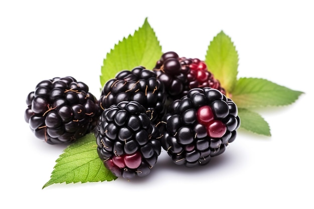 Blackberries on a white background