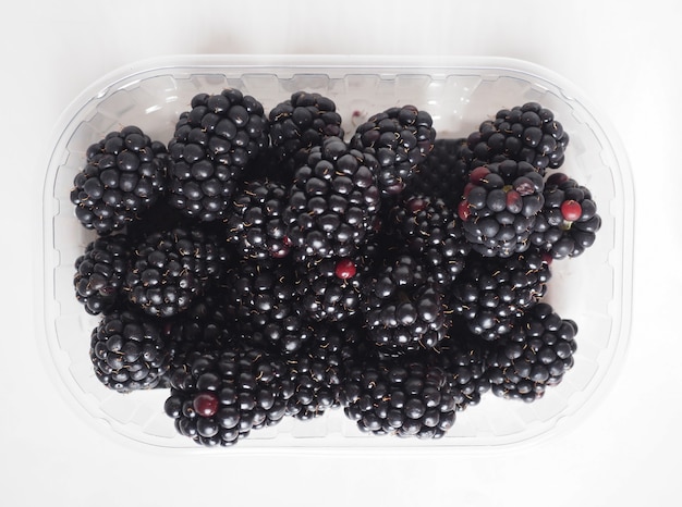 Blackberry fruit in plastic box