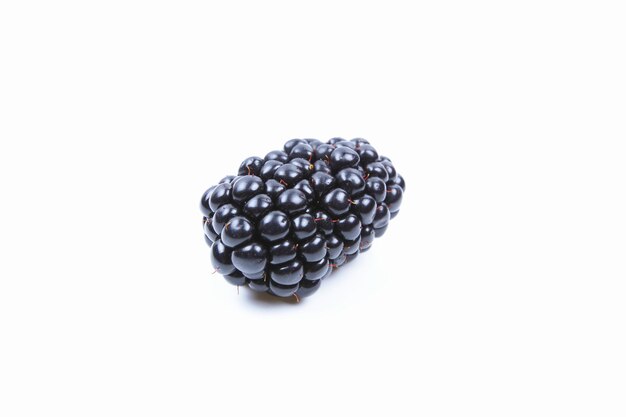 Blackberry isolated on white background. Fresh summer wild berries closeup