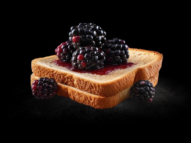 blackberry jam beverage with slice of bread advertisement