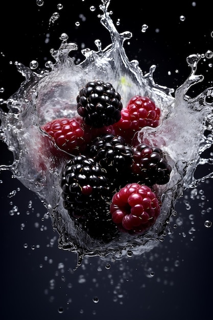 Blackberry and splash of water Fresh Blackberry