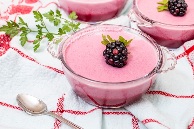 Blackberry sweet tasty pudding