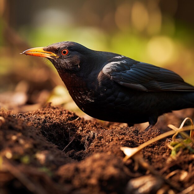 Photo blackbird in a garden