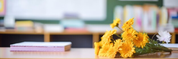 A blackboard in the background with a book on it