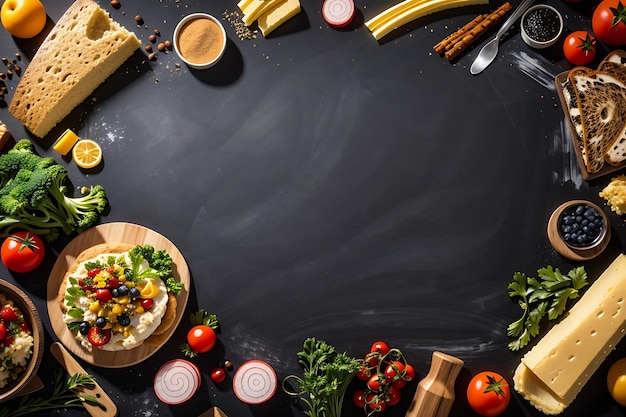 Blackboard food background