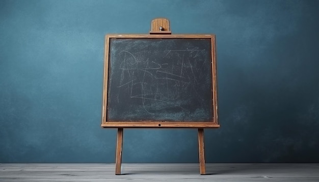 Blackboard isolated on blue background