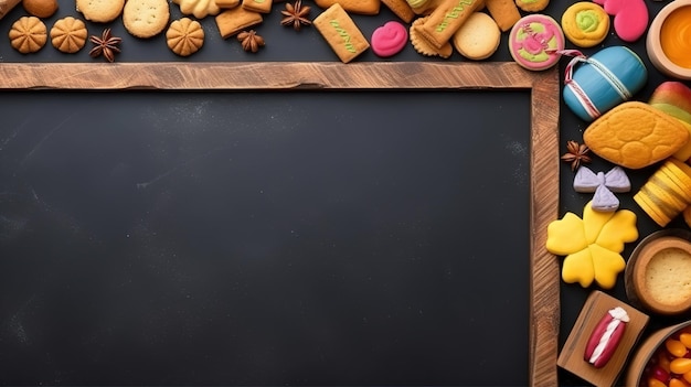 Foto blackboard met geschenken rond generative ai