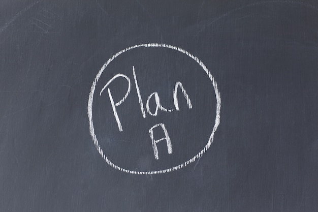 Blackboard met Plan A erop geschreven