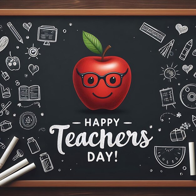 a blackboard with a chalkboard that says happy teachers