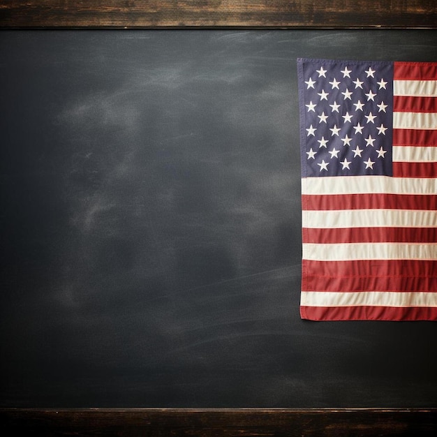 a blackboard with a flag on it that says " usa " on it.