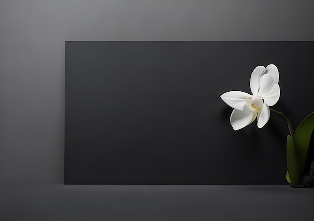 Blackboard with flowers Generative Ai