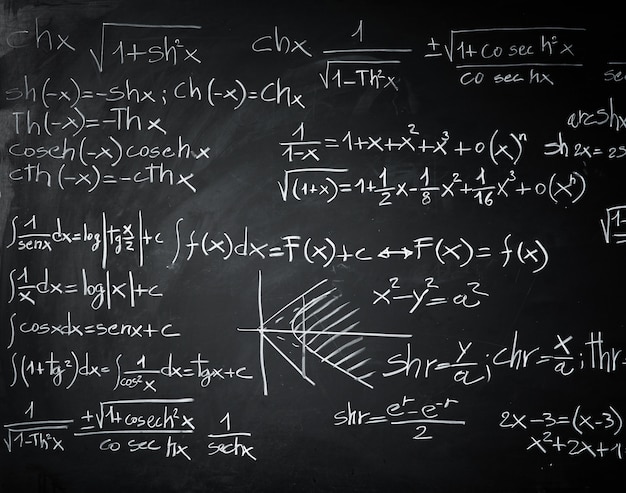 Blackboard with formulas