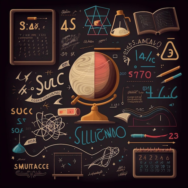 A blackboard with a globe and the words sieveo on it.