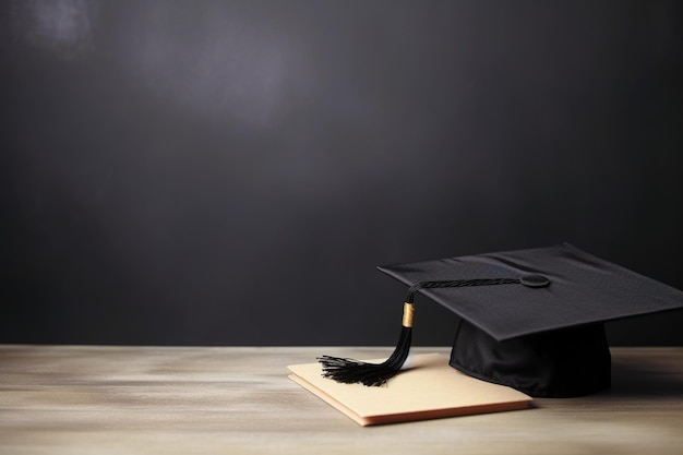 A blackboard with a graduation cap on it