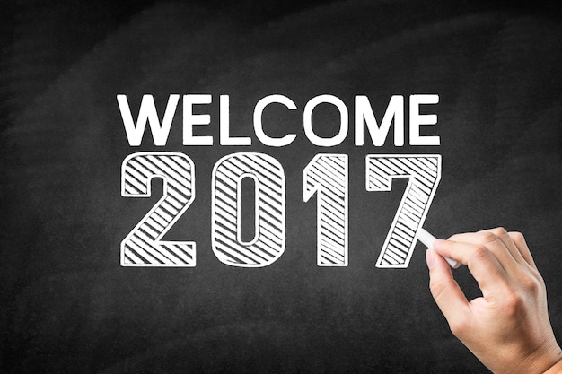 Blackboard with the message "welcome 2017"