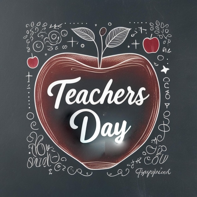 a blackboard with a picture of teachers day day written on it