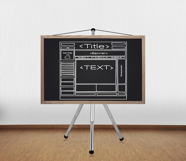 Blackboard with template website