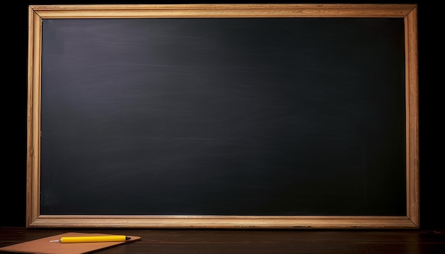 blackboard with wooden bamboo frame