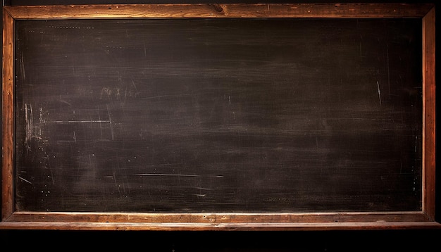 blackboard with wooden bamboo frame