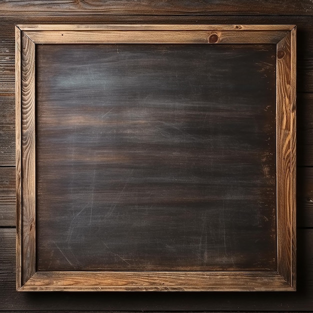 a blackboard with a wooden frame that says the word on it