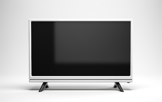 Photo blacked screen tv isolated on white background