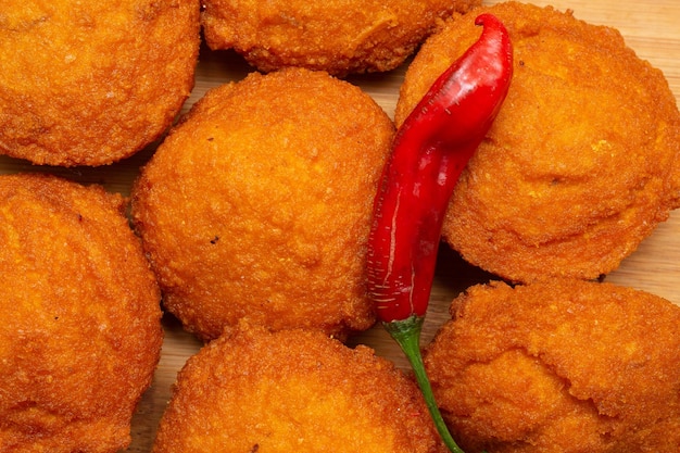 Blackeyed bean and red pepper dumplings typical food from Bahia